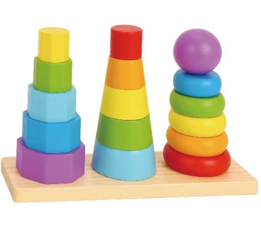 Wooden Shapes Stackable Tower