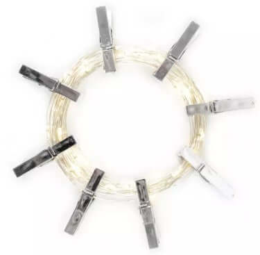 36 LED Silver Photo Clip String Light- Battery Operated