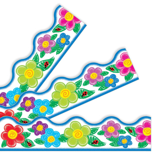 Border Crayon Flowers