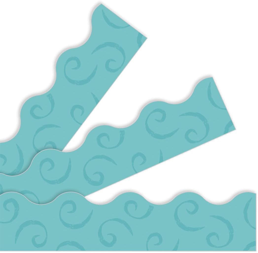 Border Teal Swirls
