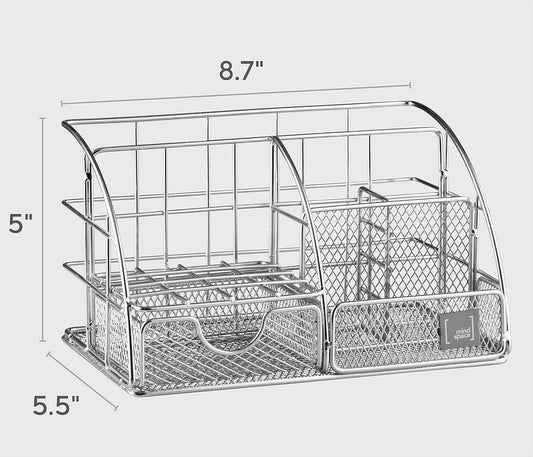 Desk Organizer Mesh Silver