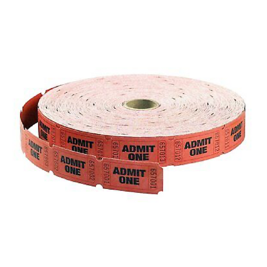 Ticket Roll Single Red [roll-2,000]