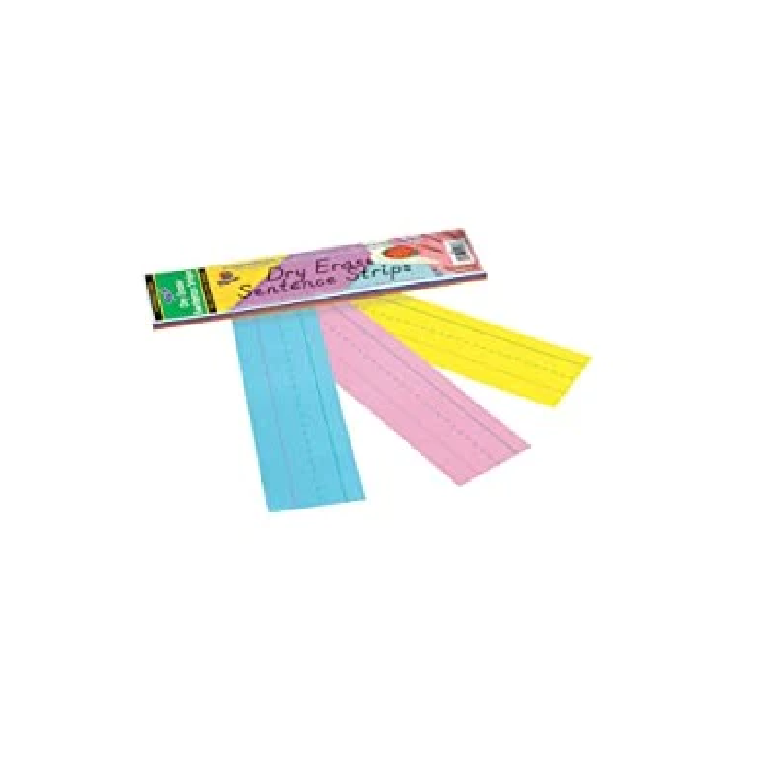 Dry Erase Sentence Strips Assorted 3" x 24" [pk-30]
