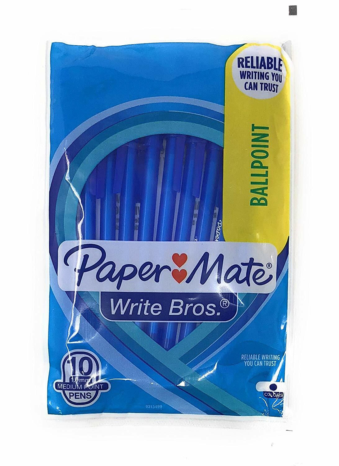 BallPoint Pen, 1 mm Medium Point Tip Blue Ink, Translucent Barrel [pk-10]
