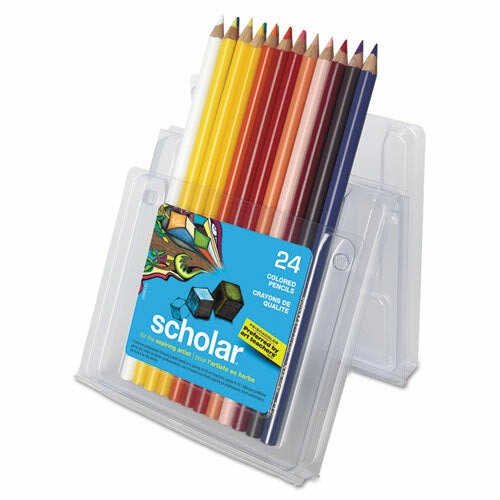 Colored Pencil Set, 3 mm, 2B (#2), Assorted Lead/Barrel Colors, Pk-24 Colors