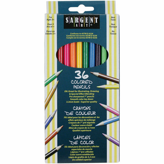 Colored Pencils, Assorted, 7.0 Inches, Pk-36