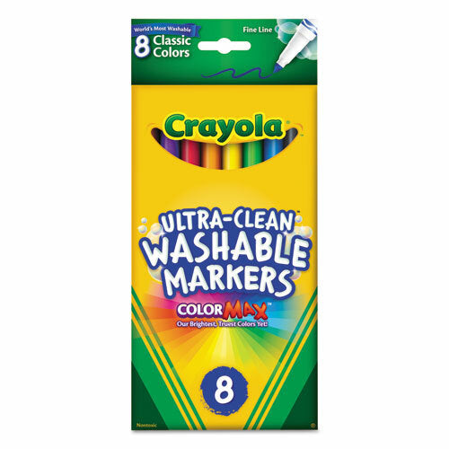 Washable Markers, Fine Bullet Tip, Classic Colors [Pk-8]