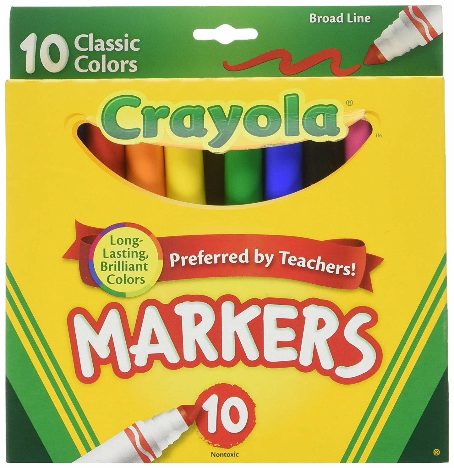 Classic Color Broad Line Markers [Pk-10]