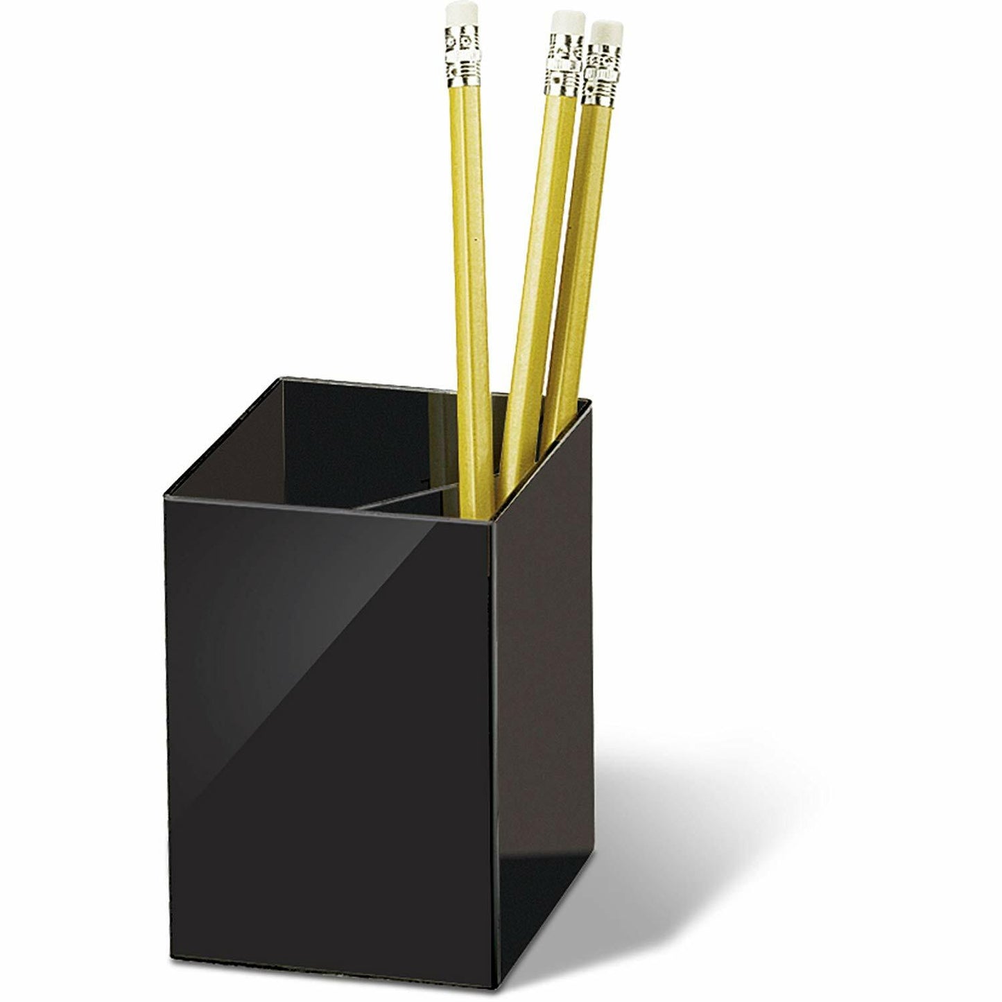 Pencil Cup with 3 Compartments, Black