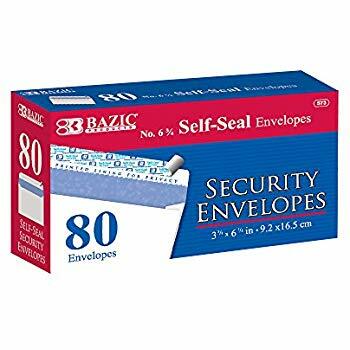 Envelopes #6-3/4 White Peel & Seal Security [pk-80]