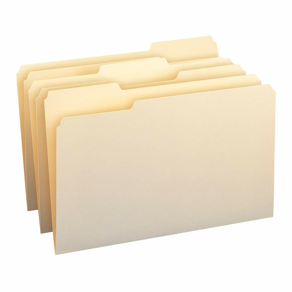File Folder, 1/3-Cut Tab, Legal Size, Manila, (bx-100)