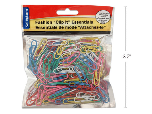Paper Clips #1 Assorted Colors  Pk-250