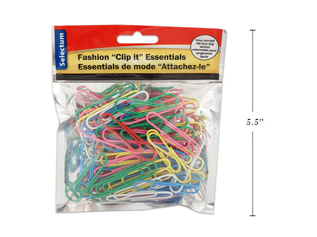 Paper Clips Jumbo Assorted Colors Pk-80
