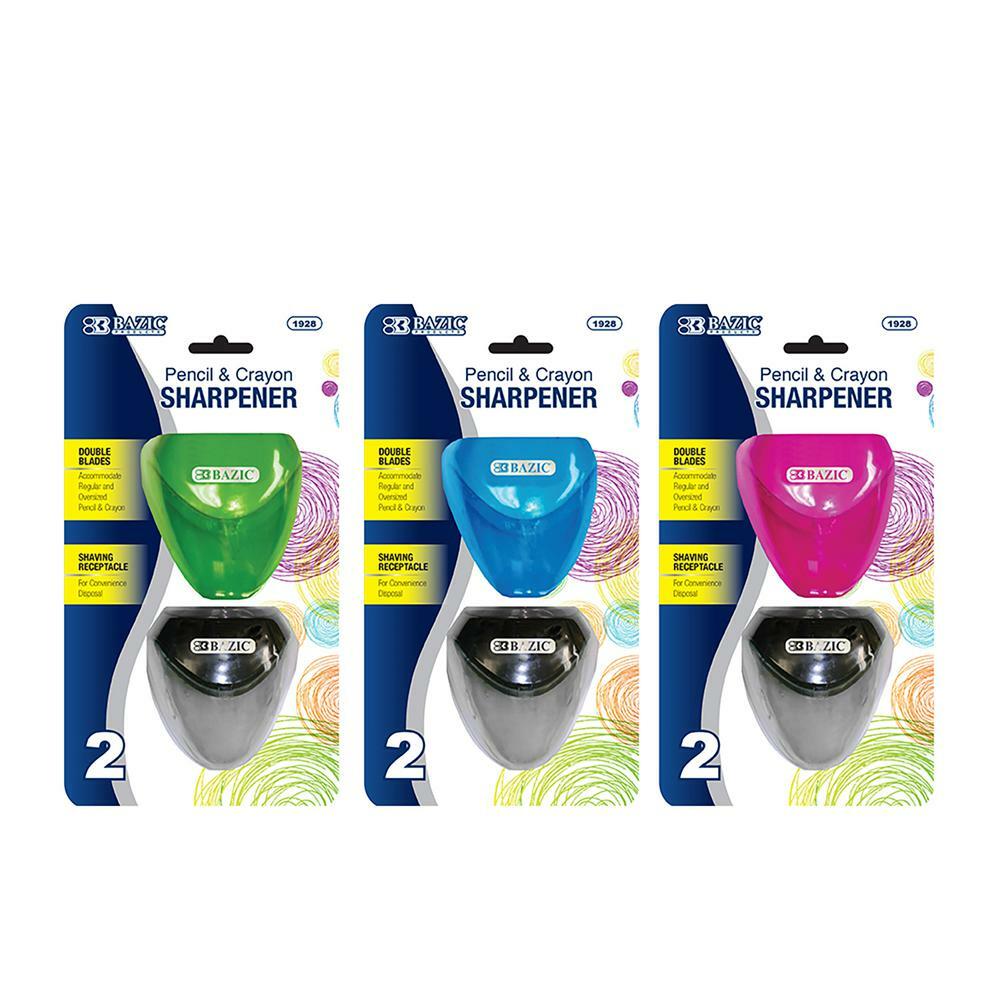 2 holes Sharpener w/ Triangle Receptacle – Humacao School Supply