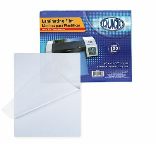 Laminating Sheets, Letter Size, 5mil, 100/Box