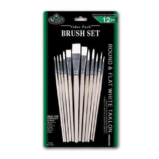 Brush White Taklon Set-12