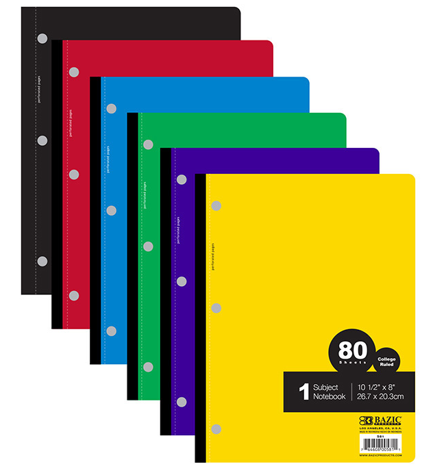 Subject Notebook 1 Sub. College Ruled [80 sheets]