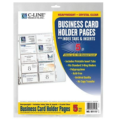 Business Card Holder Pages