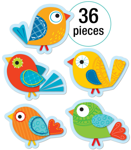 Accents Boho Birds [pk-36]- Colorful Cut-Outs