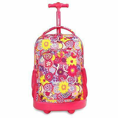 Rolling backpack Sunny Poppy Pansy (17 Inch)