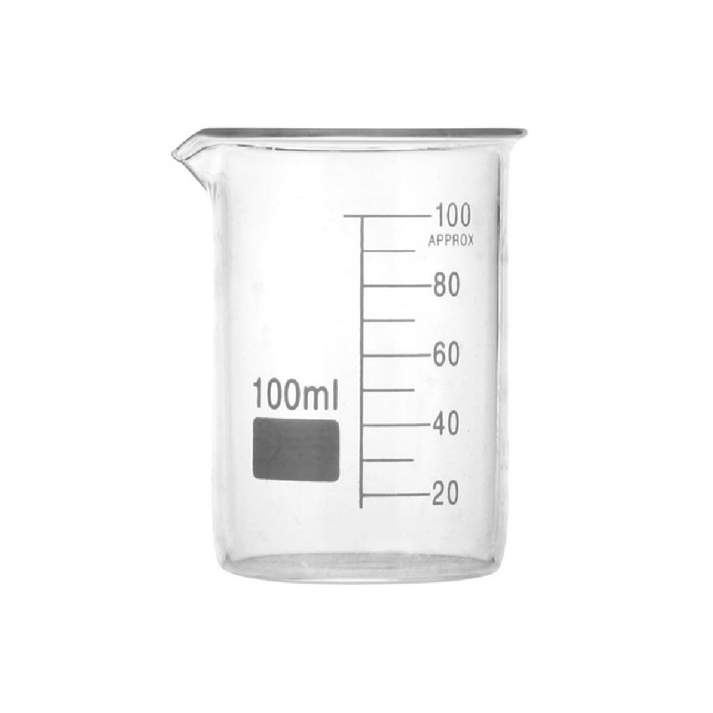 Glass Beaker 100ml, Low Form, with Double Capacity Scale