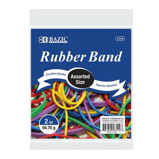 Rubber Bands 2 Oz./ 56.70 g Assorted Sizes and Colors