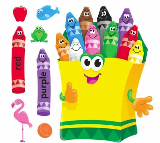 Colorful Crayons Bulletin Board Set