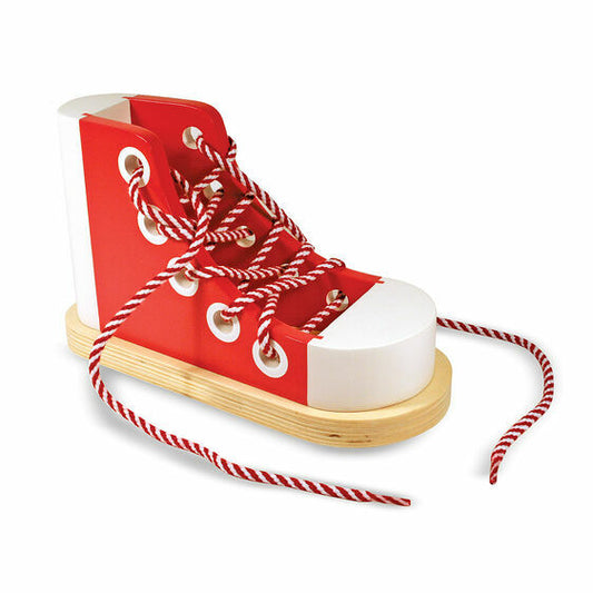 Wooden Lacing Shoe Game