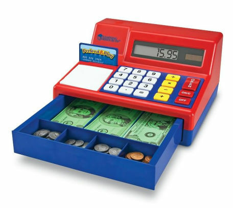Educational Pretend & Play Calculator Cash Register w/Play Money