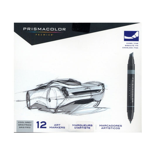 Art Markers Prismacolor 12-pk Cool Grey Color ONLY