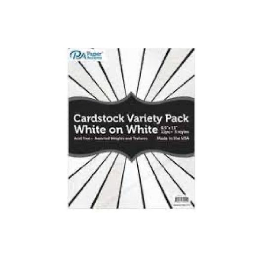 Cardstock 8.5" x 11" White on White [pk-15]