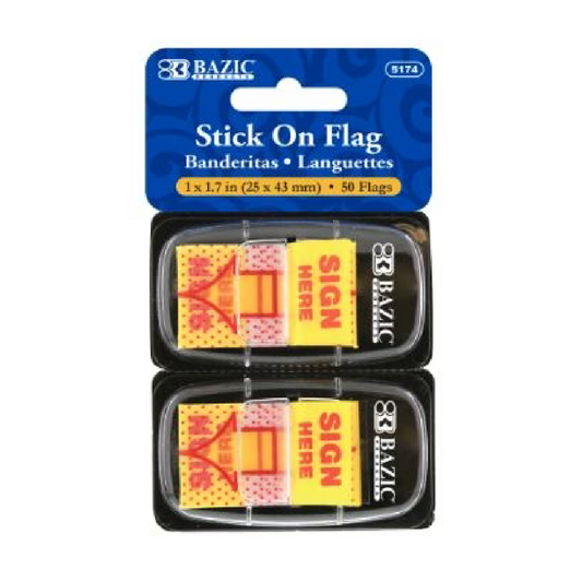 Stick On Flags Sign Here [2-pack]
