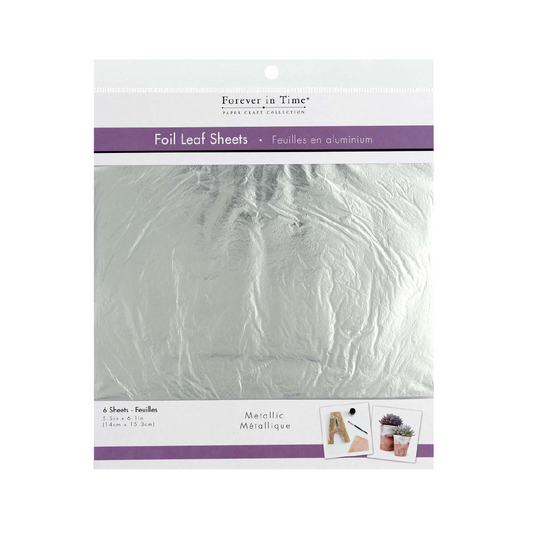 Mettalic Foil Leaf Silver [pk-6]