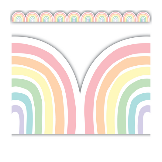 "Pastel Pop" Rainbows Die-Cut Border Trim