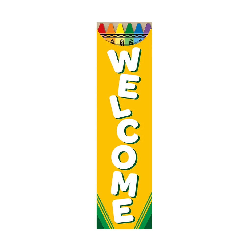 Banner Welcome Vertical Crayola 4ft