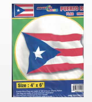 Flag 4' x 6' Puerto Rico Embroidery [Azul Claro]