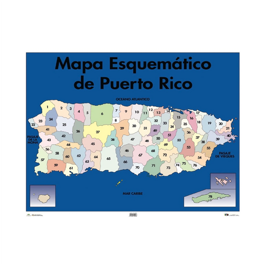 Poster Mapa Esquemático De Puerto Rico