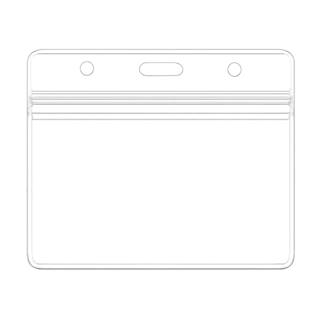 WATERPROOF Horizontal Name Tag Badge ID Card Holders 3.9" x 3.3"