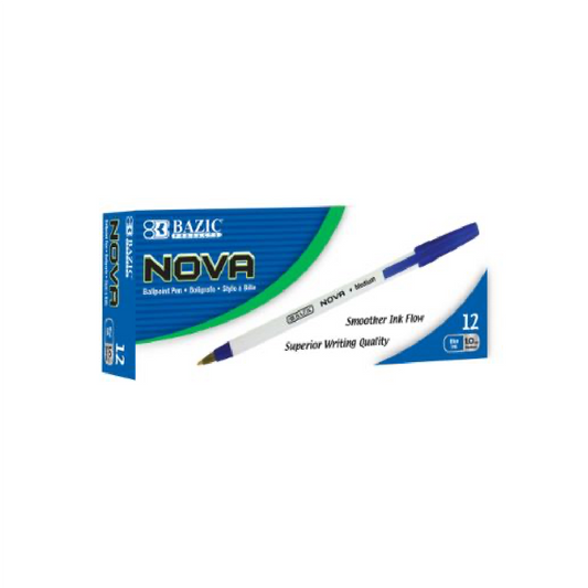 Pen BP Stick Nova Blue [pk-12]