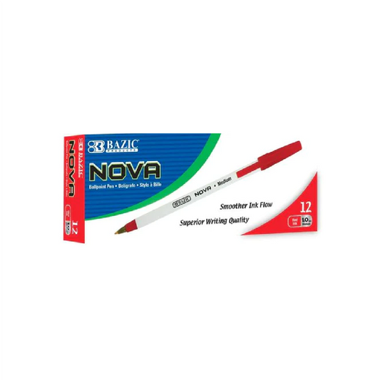 Pen BP Stick Nova Red [pk-12]