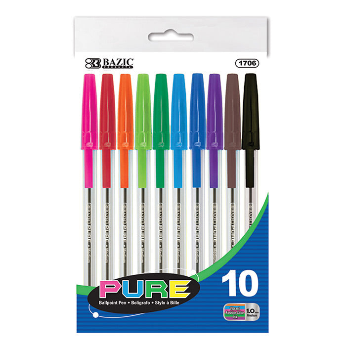 Pen Ballpoint Colored [pk-10]