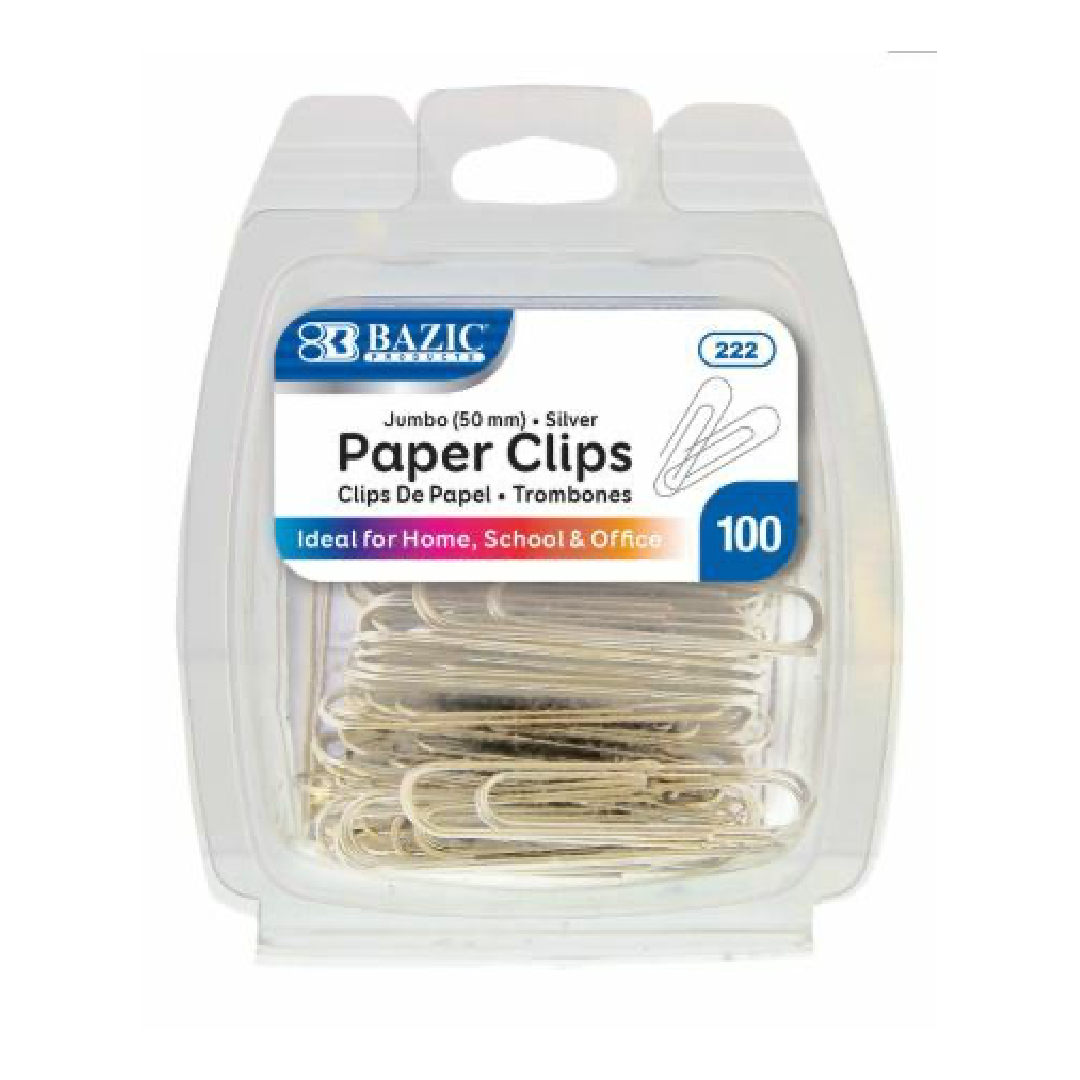 Paper Clips Jumbo, Silver [Pk-100]