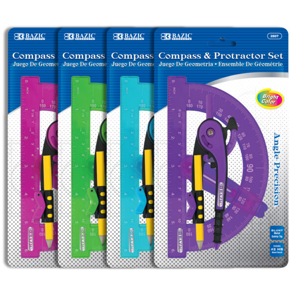 Compass & 6" Protractor Set