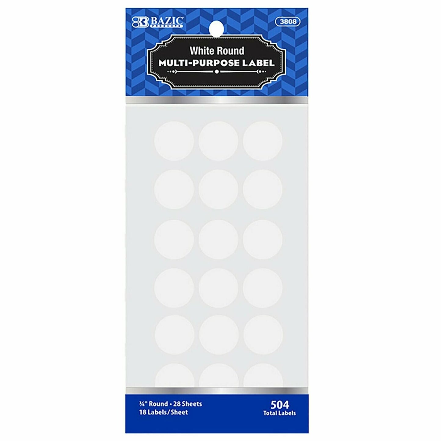 Coding Labels White 3/4" Round [504/pk]