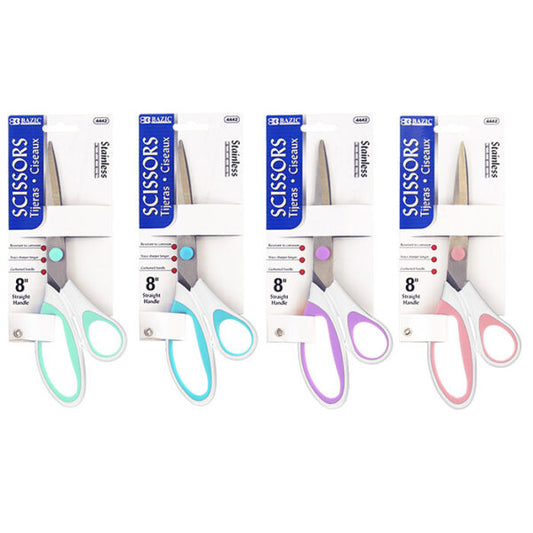 Scissor 8" Soft Grip Pastel Colors