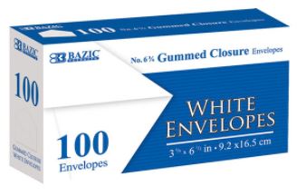 Envelopes 6-3/4" White [bx-100]