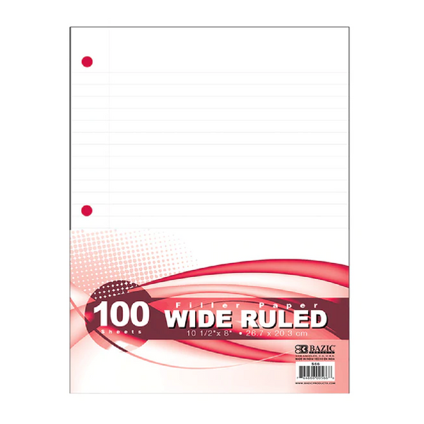 Paper Filler [100 sheets] Wide Ruled – Humacao School Supply