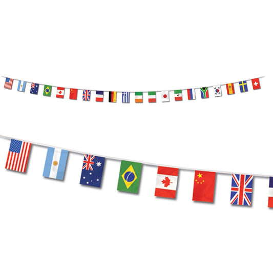 International Flag Banner 12"x23'