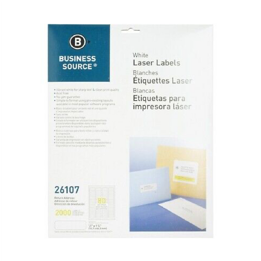 Labels 1/2 x 1-3/4" White [2,000 lables / pack]