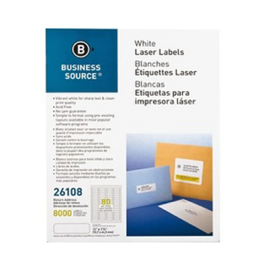 Label Laser/IJ 1/2 x 1-3/4" Wht [bx-8000]